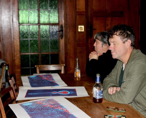 Ismael and Richard during the recording session