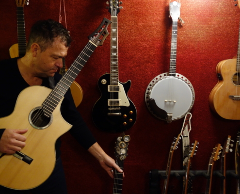 Richard Durrant with guitars