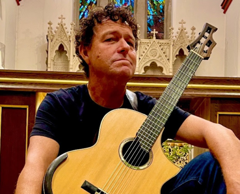 Richard Durrant pictured re-gig at St Michael's Church Lewes (photo: Felix Durrant)